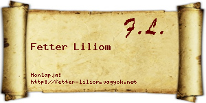Fetter Liliom névjegykártya